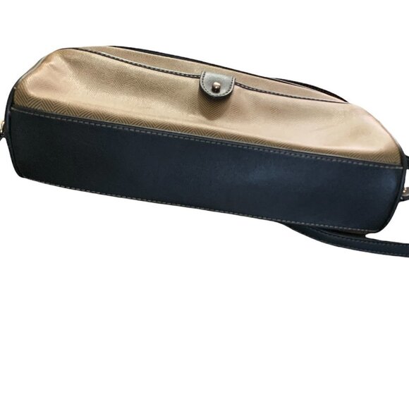 VTG Liz Claiborne Small Handbag Crossbody Purse Herringbone Vegan Polyvinyl 187D - Picture 3 of 9